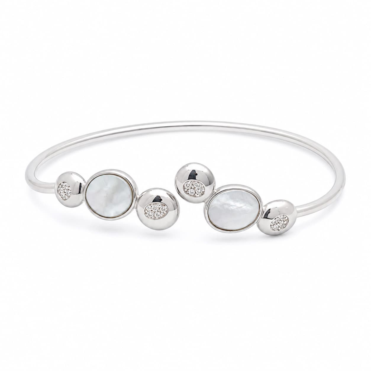 Pearl Whisper 925 Sterling Silver Bangle — thumbnail 1