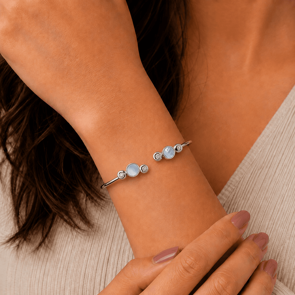 Pearl Whisper 925 Sterling Silver Bangle — thumbnail 5