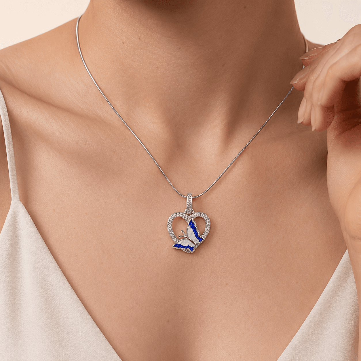 Heartbeat Blue 925 Sterling Silver Pendant — thumbnail 5