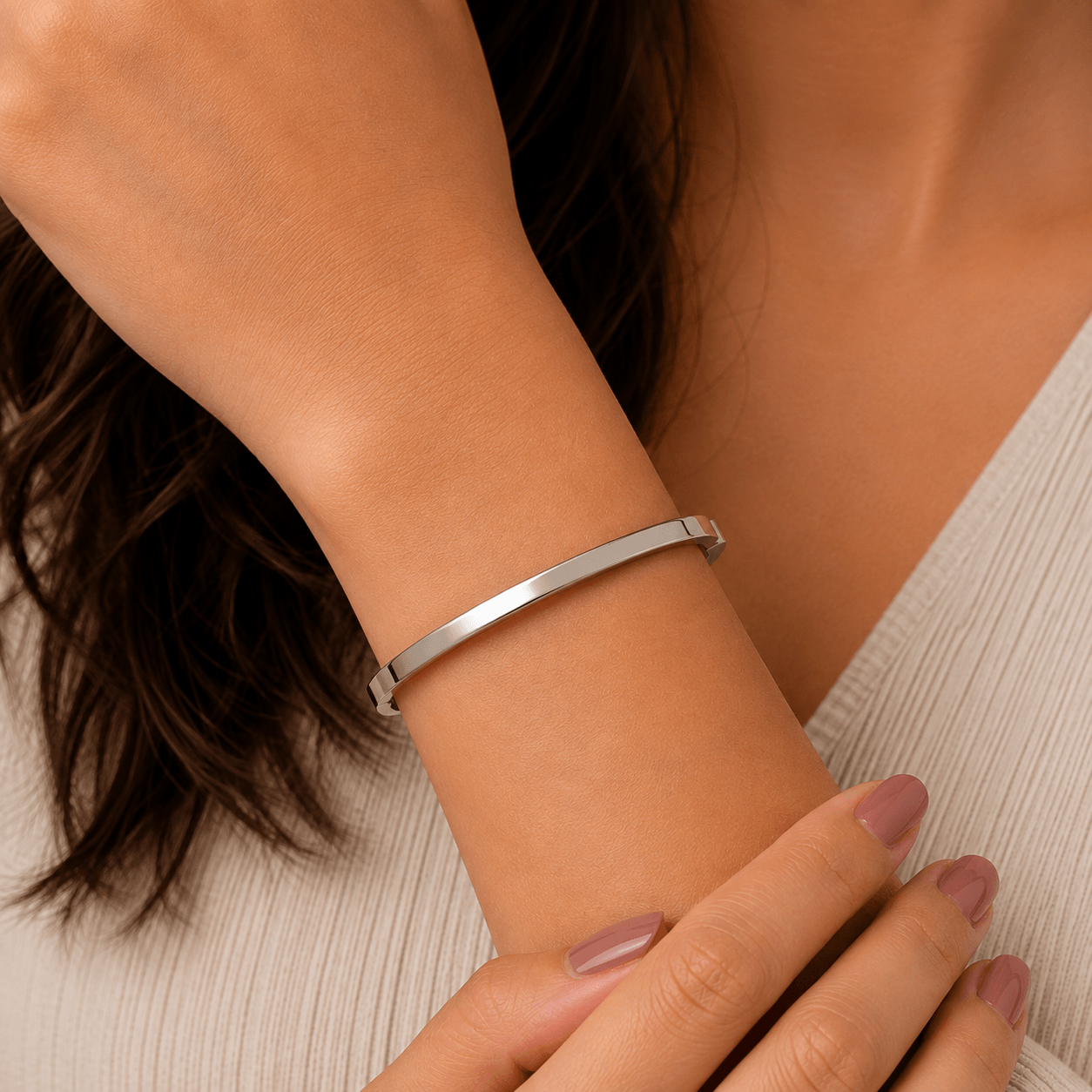 Serene Arc Demi-Fine Bangle — view 5