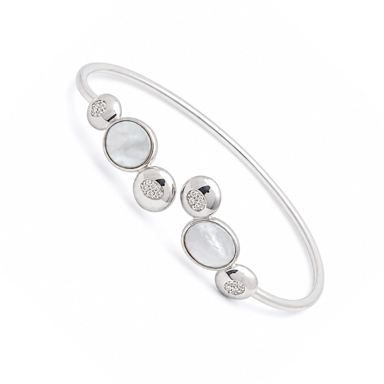 Pearl Whisper 925 Sterling Silver Bangle — view 3