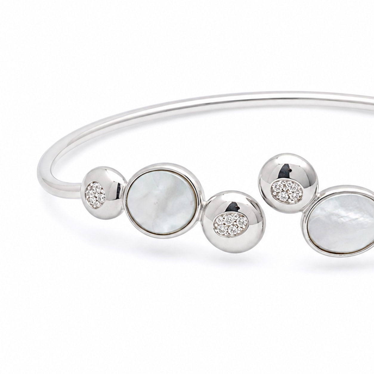 Pearl Whisper 925 Sterling Silver Bangle — view 2