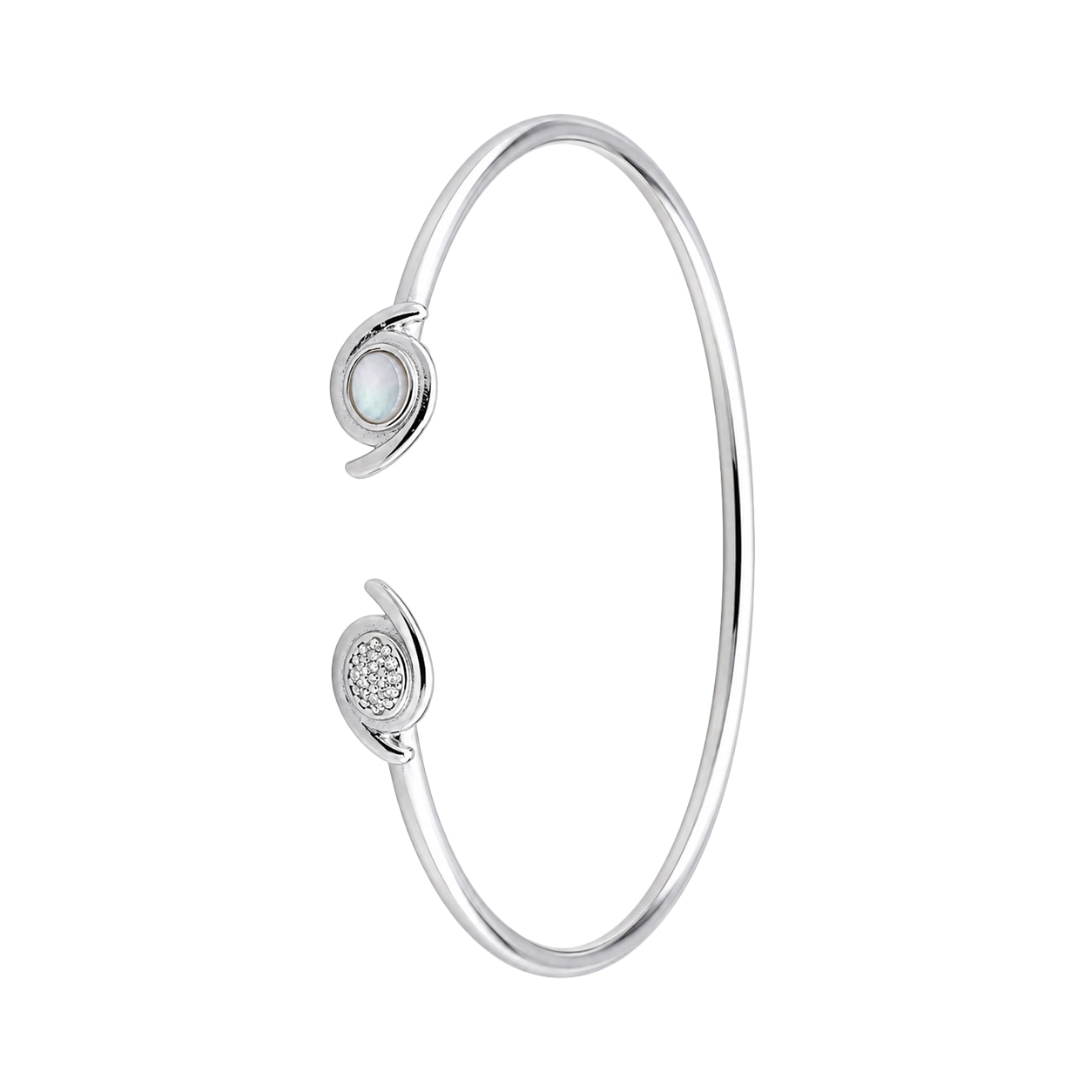 Heartline 925 Sterling Silver Bangle — view 3