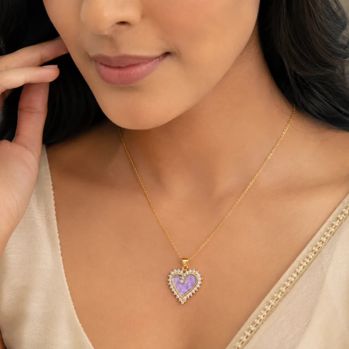 Model wearing Amour Heart
